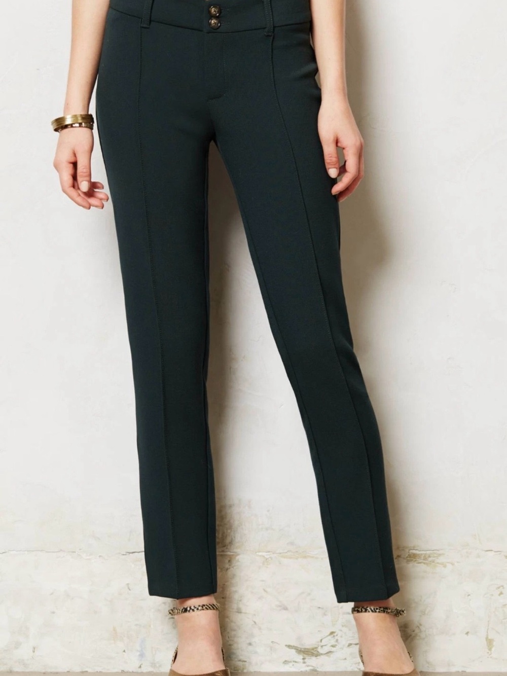 Anthropologie Cartonnier Charlie Ankle Trousers in Dark Green